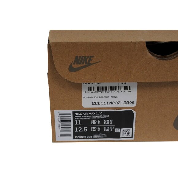 Nike Mens Cactus Jack Air Max 1 CJ Sneakers Size US 11 Baroque Brown Tan Orange - Picture 12 of 13